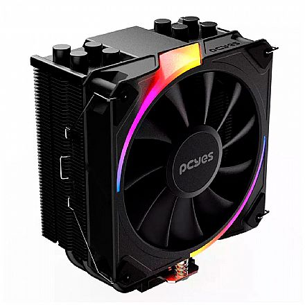 Cooler para Processador PCYes Frost Pulse Vulcan ARGB - Intel / AMD - 180W TDP - 4 Heatpipes - PEFPARGBBV
