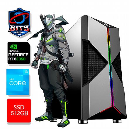 PC Gamer Bits 2025 - Intel Core I3 12100F, 16GB RAM, SSD M2 512Gb, RTX 3050 6GB - Windows 11 Pro