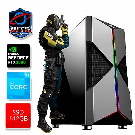 PC Gamer Bits 2025 - Intel Core i3 12100F, 16GB RAM, SSD M2 512GB, RTX 3060 12GB - Windows 11 Pro