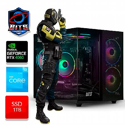 PC Gamer Bits 2025 - Intel Core i3 14100F, 16GB RAM, SSD M2 1TB, RTX 4060 8GB - Windows 11 Pro