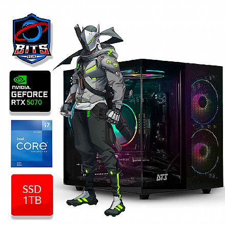 PC Gamer Bits 2025 - Intel i7 12700KF, 16GB, SSD 1TB NVMe, Video GeForce RTX 5070 12GB - Windows 11 Professional