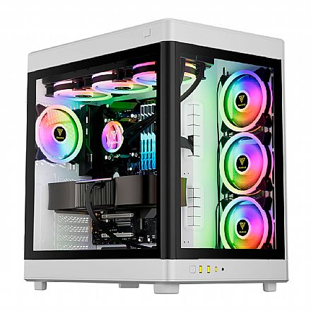 Gabinete Gamer Aquário Gamdias Neso P1W - Vidro Temperado - Design Modular - Horizontal ou Vertical - E-ATX Full Tower - Branco