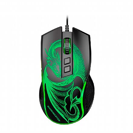 Mouse Gamer K-Mex MGL337 Dragão - 6200dpi - Iluminação Oscilante - 6 Botões - MGL337US001CB0X