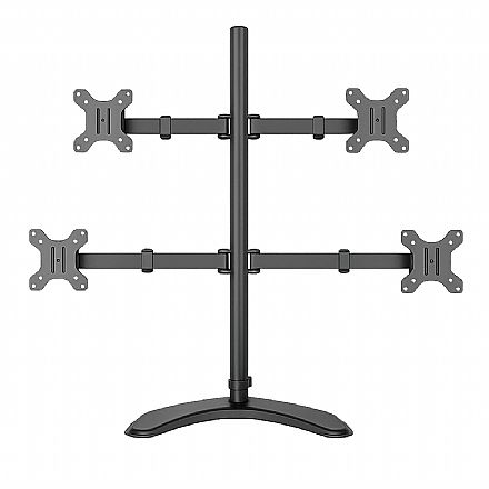 Suporte para 4 Monitores / TVs até 32" - Base - com Regulagem de Altura e Ângulo - Padrão VESA - Pix PX-200B