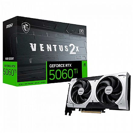 Placa de Vídeo GeForce RTX 5060TI 8GB GDDR7 128bits - 2X OC PLUS - MSI - DLSS 4 - 912-V536-024