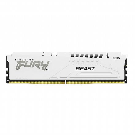 Memória 32GB DDR5 5600MHz Kingston Fury Beast - CL40 - com Dissipador - Branco - KF556C36BWE-32