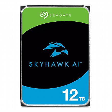 HD 12TB SATA - 7200RPM - 256MB Cache - Seagate SkyHawk AI Surveillance - ST12000VE0001 - Ideal para Vigilância