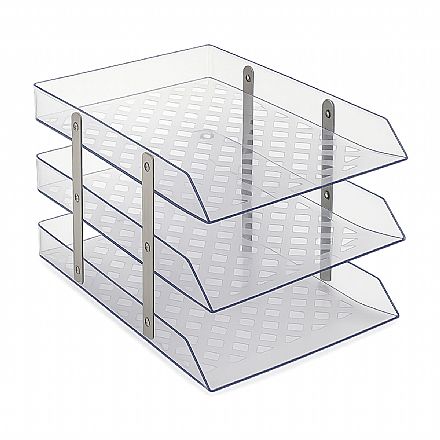Caixa Tripla para Correspondência - 3 Andares - Ideal para Organização - Cristal - 10050015