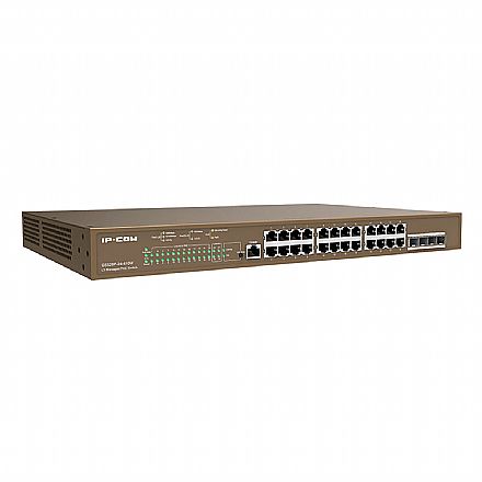 Switch 24 Portas IP-COM G5328P - Gigabit - PoE - Gerenciável - Camada 3 - 4 Portas SFP - G5328P-24-410W