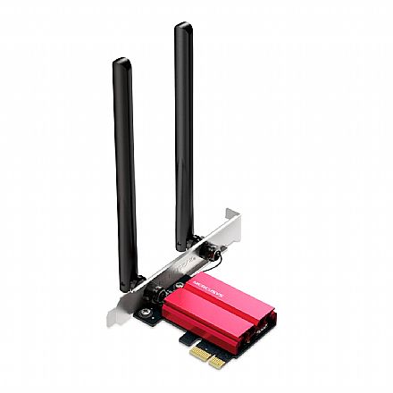 Placa de Rede Wi-Fi Mercusys MA86XE AXE5400 - Wi-Fi 6 e Bluetooth 5.3 - Tri-Band - 2 Antenas - PCI Express