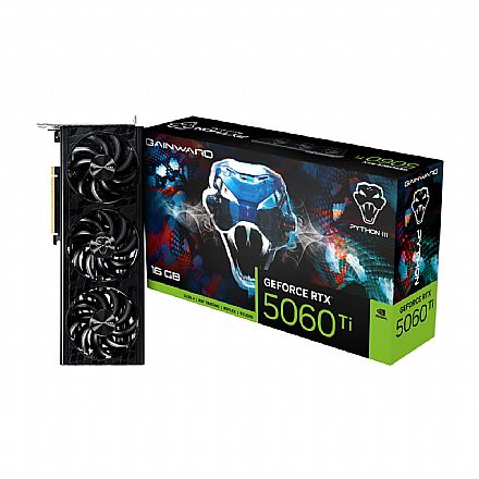 Placa de Vídeo GeForce RTX 5060TI 16GB GDDR7 128bits - DLSS 4 - Python III - Gainward NE7506T019T1-GB2061T