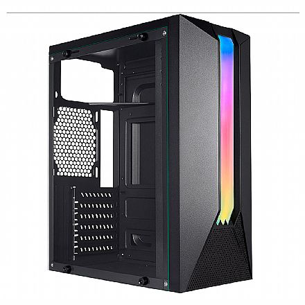 Gabinete Gamer K-Mex Bifrost 04AH - Vidro Temperado - ATX - Painel RGB - Preto