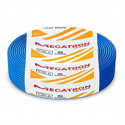 Cabo Flexível 2.5mm Megatron - Rolo de 100 Metros - Antichamas - Azul