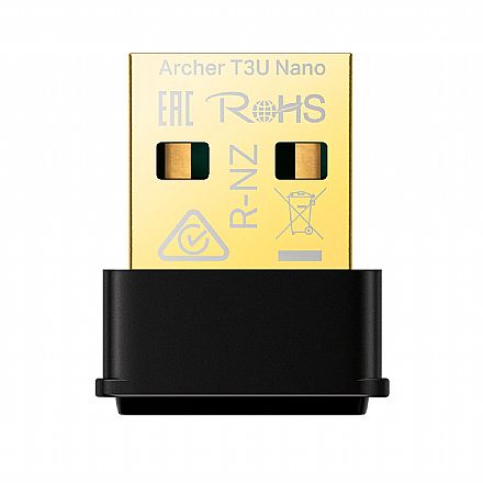 USB Adaptador Wi-Fi TP-Link Archer T3U Nano AC1300 - Dual Band - Tecnologia MU-MIMO
