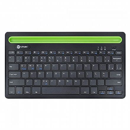 Teclado sem Fio Vinik DT200 - ABNT2 - Bluetooth - Suporte para Tablet - Preto - DT200