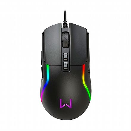 Mouse Gamer Multilaser Warrior Legacy - 3600dpi - Iluminação Rainbow - Preto - MO399