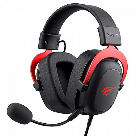 Headset Gamer Havit Gamenote H2002D - Drivers 53mm - Conector P2 - Preto e Vermelho - H2002D-BR