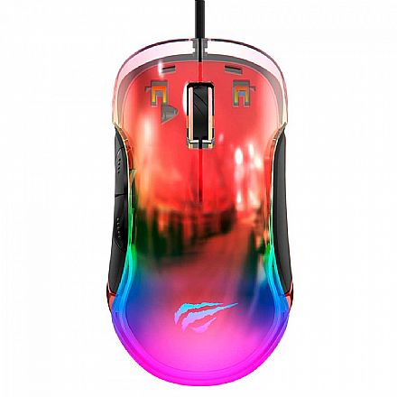 Mouse Gamer Havit MS952 - 8000dpi - 7 Botões - Preto e Vermelho - HVMS-MS952-BR