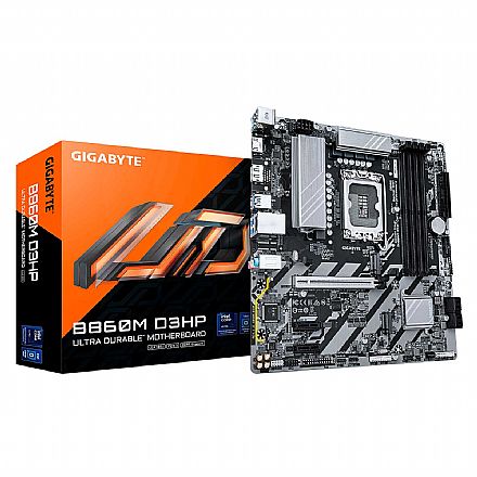 Placa Mãe Gigabyte B860M D3HP (LGA 1851 - DDR5 9066 O.C) - Chipset Intel B860M - USB 3.2 - Slot M.2 - Micro ATX