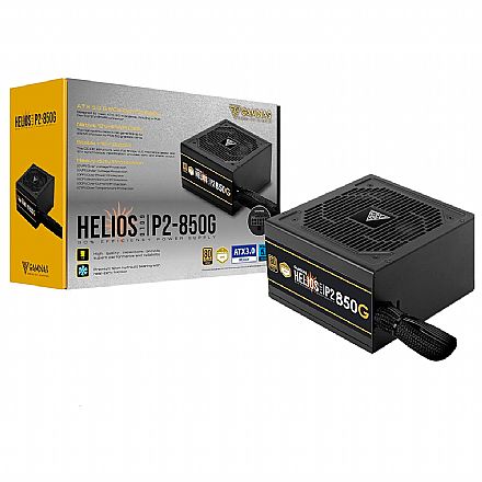 Fonte 850W Gamdias Helios P2-850 - PFC Ativo - Eficiência 90% - 80 PLUS® Gold - Cybernetics Gold