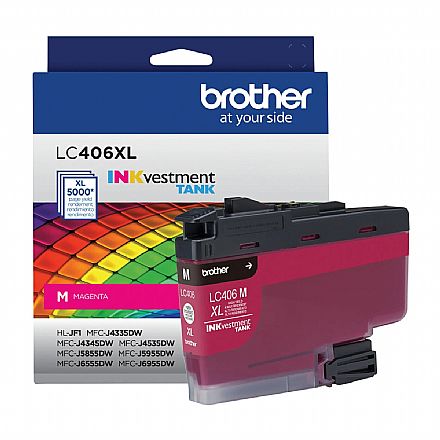 Cartucho Brother 5K Magenta - LC406XLMS - para Impressoras MFCJ5855DW / MFCJ6955DW