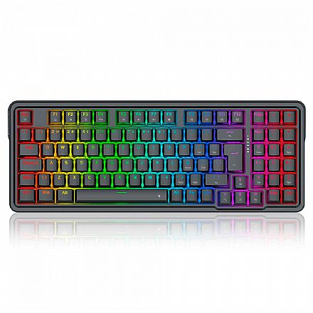Teclado Mecânico Gamer Redragon Glória - ABNT2 - RGB Chroma Mark II - Switch Brown - Formato 98% - Preto - K664-RGB (PT-BROWN)