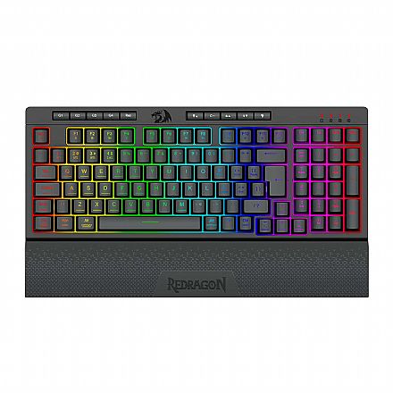 Teclado Gamer sem Fio Redragon Shiva Pro 98 - 2.4GHz - ABNT2 - Iluminação RGB - Apoio de Pulso - Preto - K515RGB-PRO PT