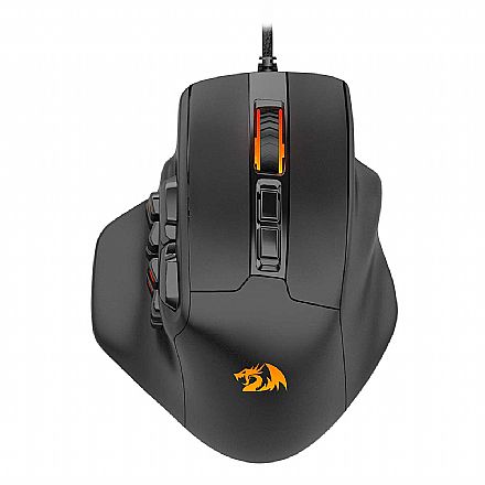 Mouse Gamer Redragon Trident Lite - 12400dpi - 15 Botões - Sensor PAW 3327 - Ergonômico - RGB Chroma - Preto - M811-RGB