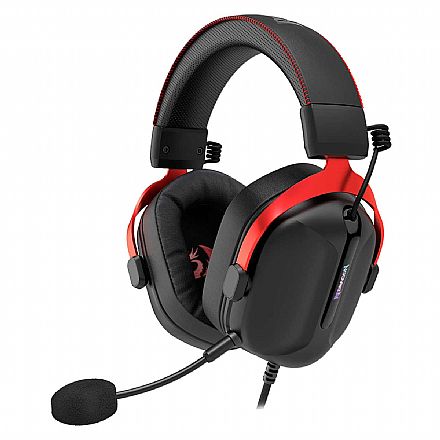 Headset Gamer Redragon Cybill - Sorround 7.1 - Microfone Destacável - USB - Preto e Vermelho - H312