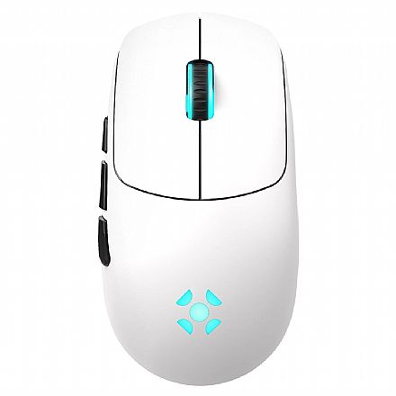 Mouse Gamer Sem Fio Fortrek Rogue - USB, Wireless ou Bluetooth - 16.000dpi - Sensor PixArt 3311 - Iluminação RGB - Branco - 85031