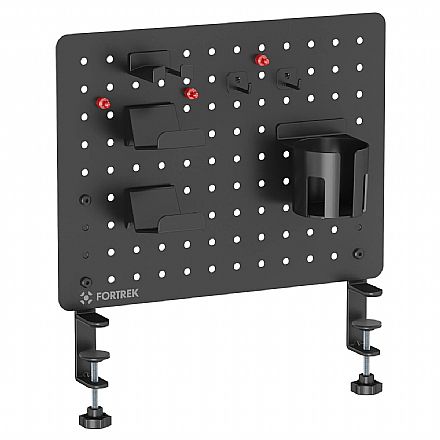 Painel Organizador Fortrek Grid Space Gamer - Suporte de Headset, Celular e Gamepad - 42 x 48cm - Preto - 84970