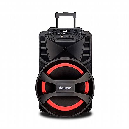 Caixa Amplificada Amvox Vegas - 880W RMS - Bluetooth, USB e SD - TWS - Bivolt - Efeitos LED - Alça de Transporte - ACA 880