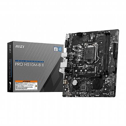Placa Mãe MSI Pro H510M-B II (LGA 1200 - DDR4 2933) - Chipset Intel H510M - USB 3.2 - Slot M.2 - Micro ATX