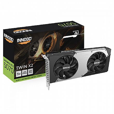 Placa de Vídeo GeForce RTX 5070 12GB GDDR7 192bits - Twin X2 - DLSS 4 - Inno3D N50702-12D7-195064N