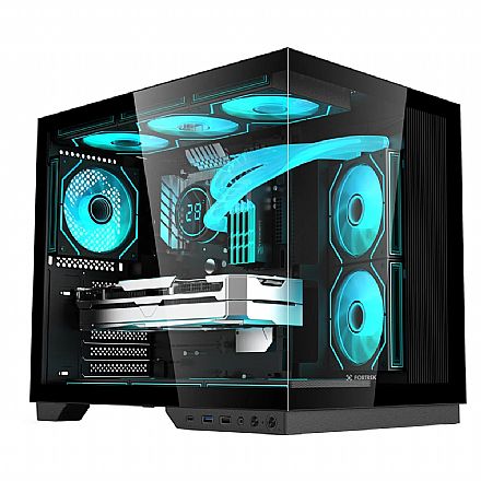 Gabinete Gamer Aquário Fortrek Clarity Max - Vidro Temperado - ATX - Preto - 85741