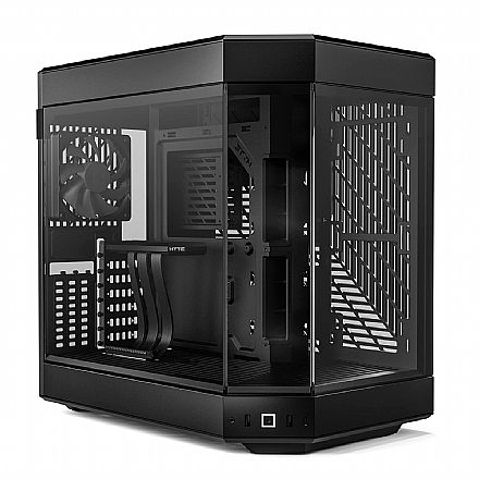 Gabinete Gamer Aquário Hyte Y60 - Cabo Riser - 3 Coolers 120mm Inclusos - E-ATX - Preto - CS-HYTE-Y60-B