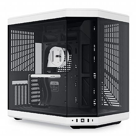 Gabinete Gamer Aquário Hyte Y70 - Até 10 Fans - Cabo Riser Incluso - E-ATX - Preto e Branco - CS-HYTE-Y70-BW