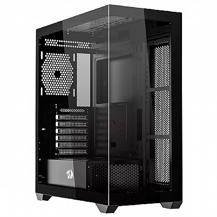 Gabinete Gamer Aquário Redragon Deflect - Vidro Temperado - ATX - Preto - CA-609B