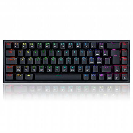 Teclado Mecânico Gamer Redragon Castor - ABNT2 - RGB Chroma - Switch Brown - Preto - K631-RGB