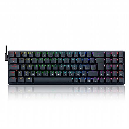 Teclado Mecânico Gamer Redragon Ashe - ABNT2 - RGB - Switch Blue - Preto - K626-KB-B