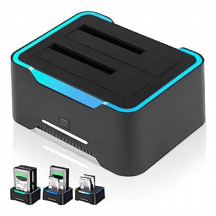 Dock Station para SSD e HD 2.5" / 3.5" SATA - USB-C - Backup, Clone e Cópia - CS-DOCTYC3.1