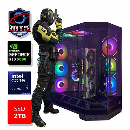 PC Gamer Bits Vortex 2026 - Intel Ultra 7 265k, 64GB, SSD 2TB NVMe, Vídeo GeForce RTX 5060 8GB - Windows 11 Professional