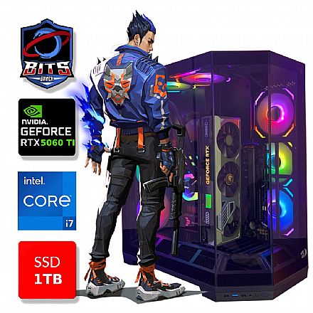 PC Gamer Bits Vortex 2026 - Intel i7 14700F, 64GB, SSD 1TB NVMe, Vídeo GeForce RTX 5060TI 16GB - Windows 11 Professional