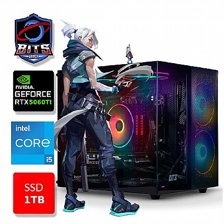 PC Gamer Bits 2026 - Intel i5 14400F, 32GB, SSD 1TB NVMe, Vídeo GeForce RTX 5060TI 16GB - Windows 11 Professional