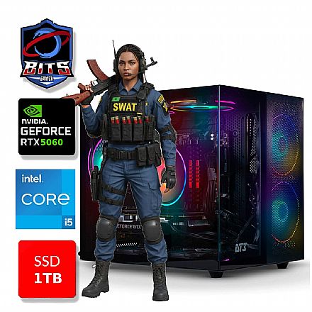 PC Gamer Bits 2026 - Intel i5 14400F, 32GB, SSD 1TB NVMe, Vídeo GeForce RTX 5060 8GB - Windows 11 Professional