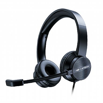 Headset C3Tech PH-380BK - Redução de Ruídos - USB - Preto