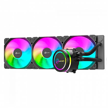 Water Cooler Kalkan IOTA 360mm - ARGB - (AMD / INTEL) - Preto - KLK00046