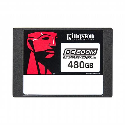 SSD 480GB Kingston DC600M - SATA - Leitura 560MB/s - Gravação 470MB/s - SEDC600M480G SSD 480GB Kingston DC600M - SATA - Leitura 560MB/s - Gravação 470MB/s - SEDC600M480G
