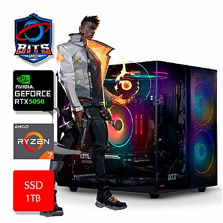 PC Gamer Bits 2025 - Ryzen 7 5700X, 16GB, SSD 1TB, Video GeForce RTX 5050, Windows 11