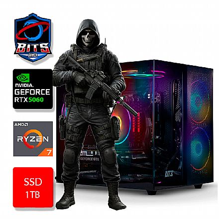 PC Gamer Bits 2025 - Ryzen 7 5700X, 16GB, SSD 1TB, Video GeForce RTX 5060, Windows 11